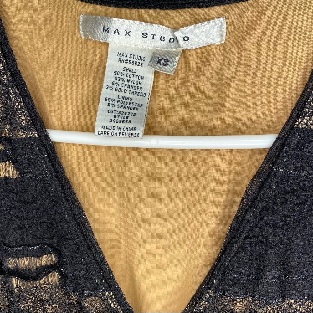 MAX STUDIO WOMENS BLACK LACE DRESS WITH ORANGE SLIP - Picture 3 of 5